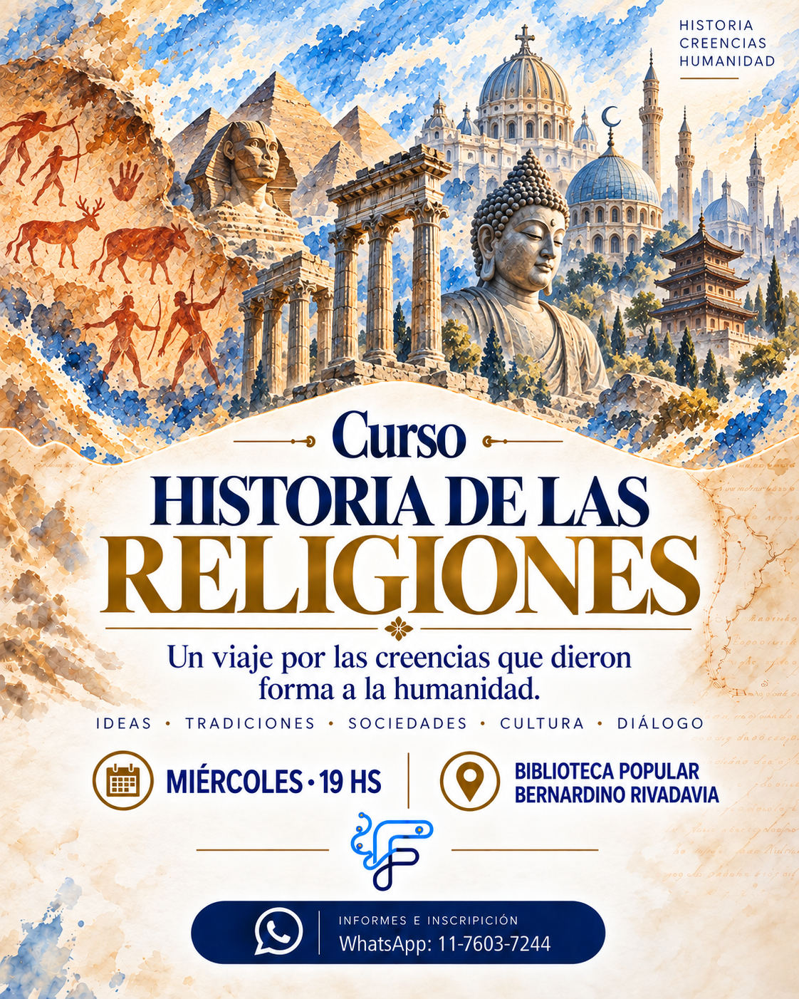 Historia de las Religiones: Miércoles · 19 hs. Biblioteca Popular Bernardino Rivadavia
